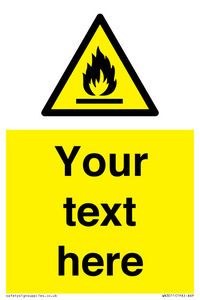Custom flammable sign